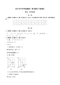 数学（浙江宁波卷）2023年中考考前最后一卷（参考答案）