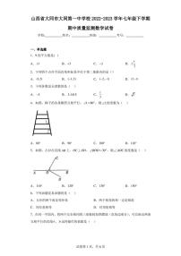 山西省大同市大同第一中学校2022-2023学年七年级下学期期中质量监测数学试卷