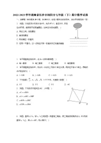 2022-2023学年湖南省长沙市浏阳市七年级(下)期中数学试卷(含解析)