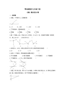 青岛版数学七年级下册《角》期末复习卷（含答案）