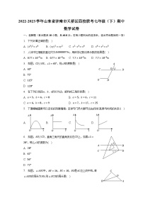 2022-2023学年山东省济南市天桥区四校联考七年级（下）期中数学试卷（含解析）