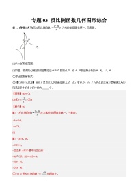 专题03 反比例函数与几何图形综合初中数学9年级下册同步压轴题（教师版含解析）