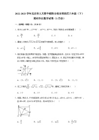 北京市人大附中朝阳分校东坝校区2022-2023学年八年级下学期限时作业数学试卷（3月份+）（含答案）