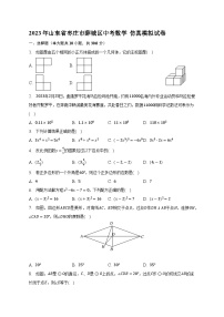 2023年山东省枣庄市薛城区中考数学+仿真模拟试卷（含答案）