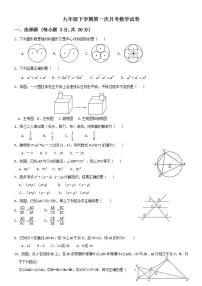 九年级下学期第一次月考数学试卷-(2)