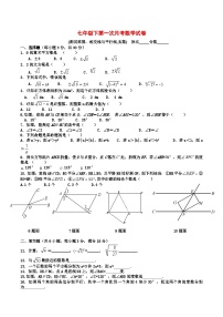 七年级下第一次月考数学试卷