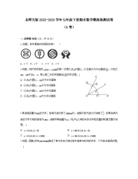 北师大版2022-2023学年七年级下册期末数学模拟检测试卷（A卷）无答案