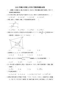 2023年浙江省嘉兴市桐乡市第九中学中考数学一模试卷（含答案）