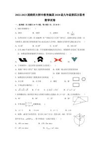 2022-2023 湖南师大附中教育集团 2020 级九年级第四次联考数学试卷及参考答案