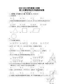 广东省东莞市8校联考2022-2023学年下学期第二次模拟考试九年级数学（含答案）