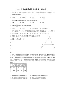 2023年甘肃省武威市中考数学一模试卷（含解析）