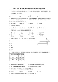 2023年广东省惠州市惠阳区中考数学一模试卷（含解析）