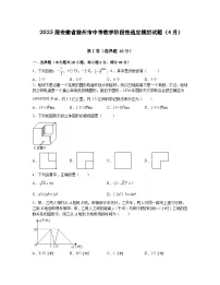 2023届安徽省滁州市中考数学阶段性适应模拟试题(4月)无答案