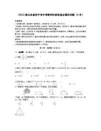 2023届山东省济宁市中考数学阶段性适应模拟试题（4月）含解析