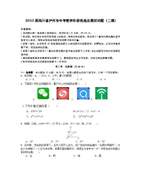 2023届四川省泸州市中考数学阶段性适应模拟试题（二模）含解析