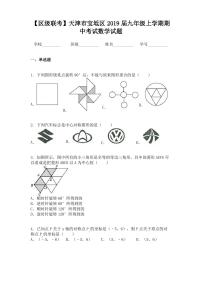 【区级联考】天津市宝坻区2019届九年级上学期期中考试数学试题