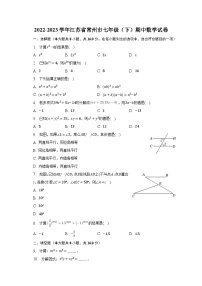 2022-2023学年江苏省常州市七年级（下）期中数学试卷（含解析）