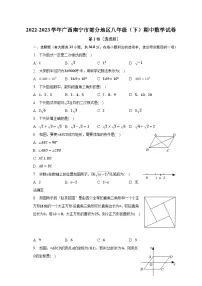 2022-2023学年广西南宁市部分地区八年级(下)期中数学试卷(含解析)