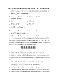 2022-2023学年河南省洛阳市嵩县八年级（下）期中数学试卷（含解析）