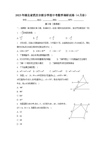 2023年湖北省武汉市部分学校中考数学调研试卷（4月份）（含解析）