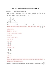 考点08：基础相似问题2023届中考备考数学（解析版）