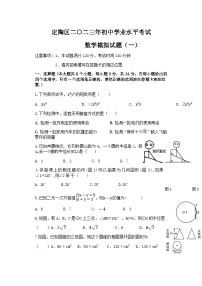 2023年山东省菏泽市定陶区中考一模数学试题