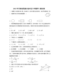 2023年甘肃省武威市凉州区中考数学三模试卷（含解析）