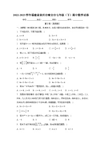 2022-2023学年福建省泉州市南安市七年级（下）期中数学试卷（含解析）