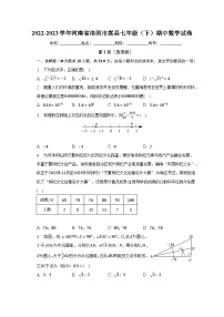 2022-2023学年河南省洛阳市嵩县七年级（下）期中数学试卷（含解析）