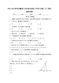 2022-2023学年安徽省六安市金安区轻工中学八年级（下）期中数学试卷（含解析）