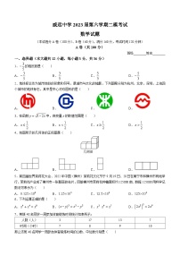 2023年四川省内江市威远中学校中考二模数学试题（含答案）