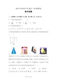 2023届安徽合肥中考最后一卷数学试卷+答案