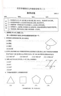 2023年北京朝阳区初三二模数学试题及答案