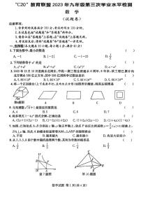 2023届安徽省C20教育联盟九年级中考三模数学试卷+答案