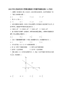 2023年江苏省苏州中学教育集团中考数学调研试卷（4月份）（含解析）