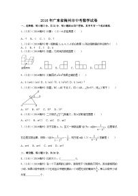 2016年广东省梅州市中考数学试卷（含解析版）