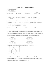 人教版 七下 数学期末检测卷 （一）