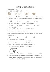 2022-2023学年北师大版七年级下册数学期末模拟训练