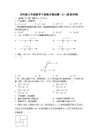 苏科版七年级数学下册期末测试题（3）(答案详情)