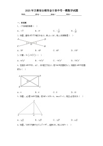 2023年甘肃省白银市会宁县中考一模数学试题（含解析）