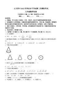 2023年云南省昆明市云南大学附属中学中考三模数学试题（含答案）