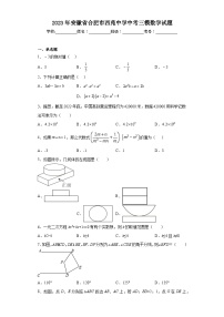 2023年安徽省合肥市西苑中学中考三模数学试题（含答案）