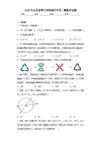 2023年山东省枣庄市峄城区中考一模数学试题-（含答案）