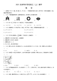 2021北京育才学校初三（上）期中数学（教师版）