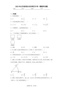 2023年江苏省淮安市洪泽区中考一模数学试题