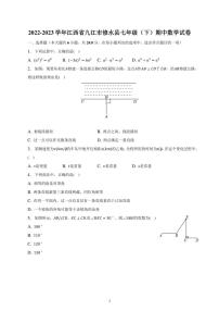 江西省九江市修水县2022-2023学年七年级下学期期中数学试卷