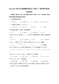 2022-2023学年山东省淄博市张店区八年级（下）期中数学试卷（五四学制）（含解析）