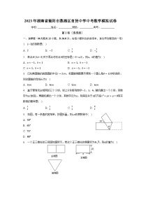 2023年湖南省衡阳市蒸湘区育贤中学中考数学模拟试卷（含解析）