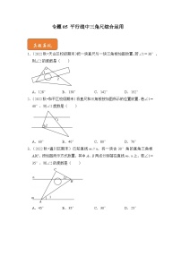 【期末满分攻略】2022-2023学年人教版七年级数学下册讲学案-专题05 平行线中三角尺综合运用（原卷版+解析版）