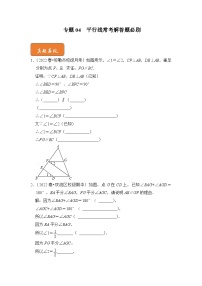 【期末满分攻略】2022-2023学年浙教版七年级数学下册讲学案-专题04 平行线常考解答题必刷